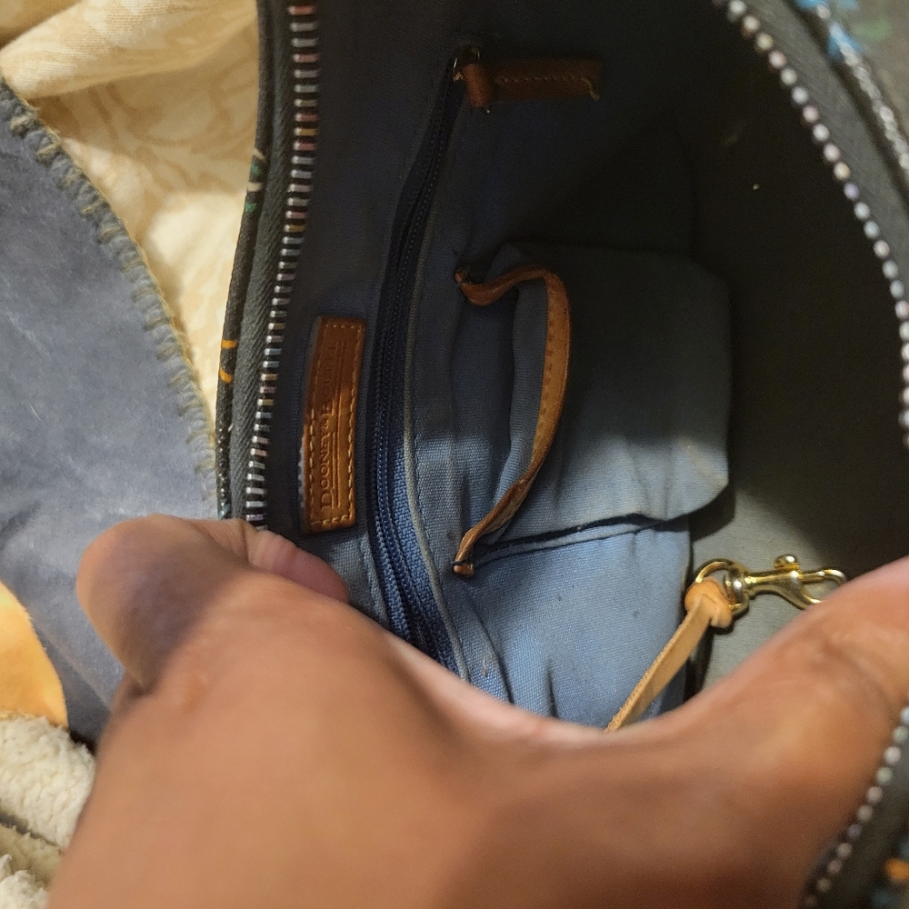 Dooney & Bourke Vintage Multicolor Mongrammed Signature Baguette Bag Tote Purse. - Picture 8 of 9